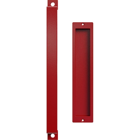 Ekena Millwork 16" Pull Handle & 12" Flush Pull for 1 3/8" Doors, Regal Red GB6001PP31612RR